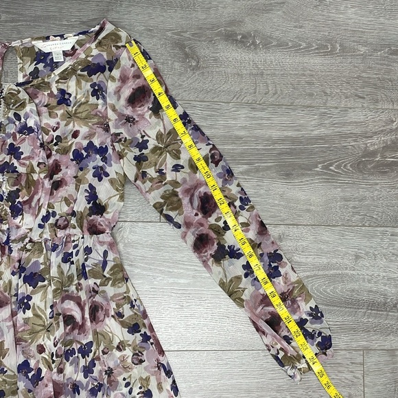 LC Lauren Conrad Runway Sheer Floral Long Sleeve Maxi Dress 4 - Picture 10 of 16